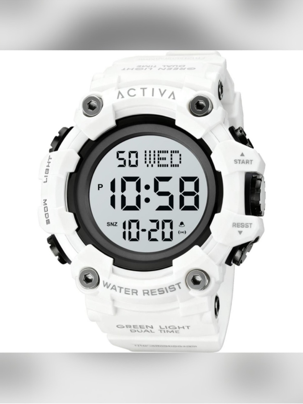 Ativa White Digital Sport Watch